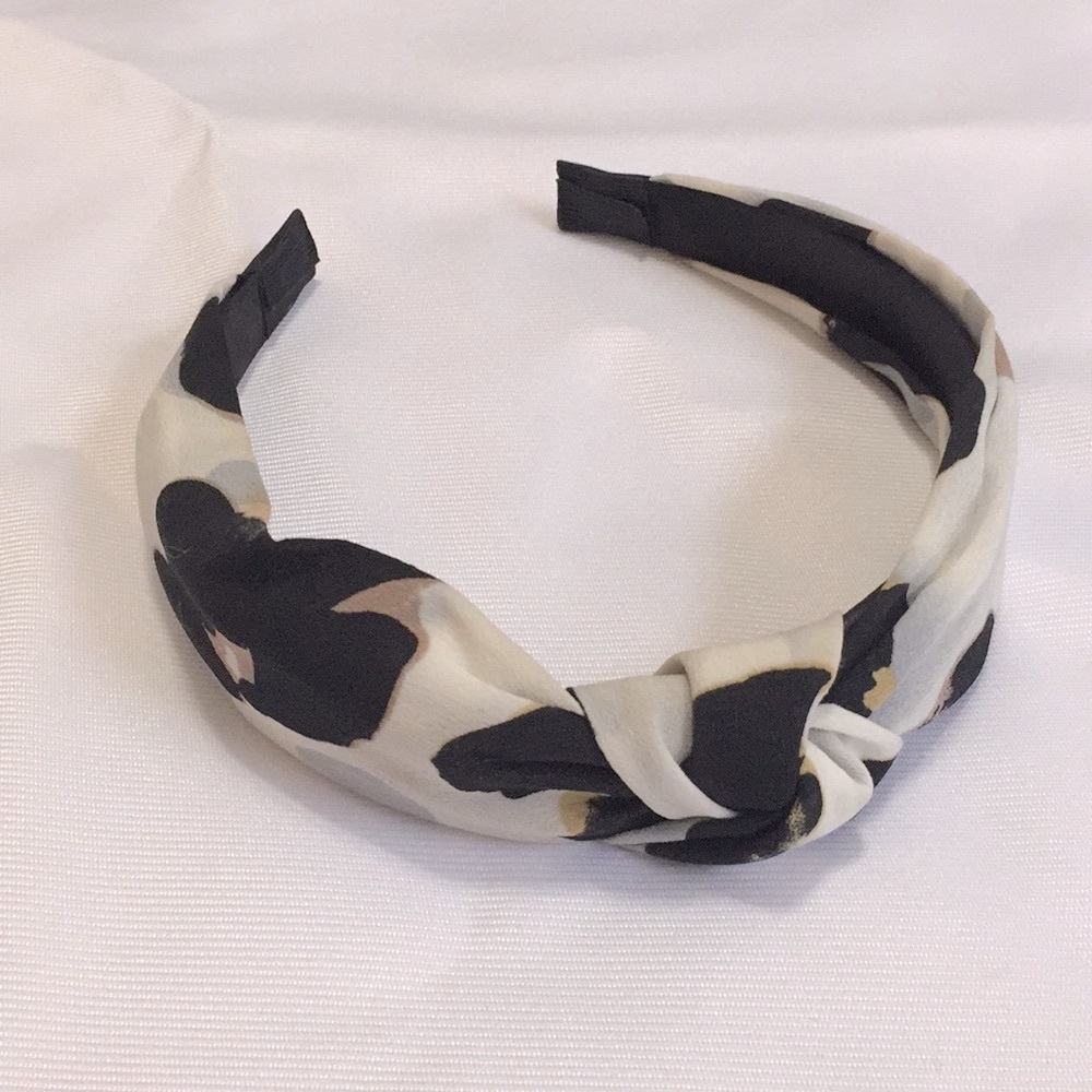 Headband leopard white, black, gold, grey